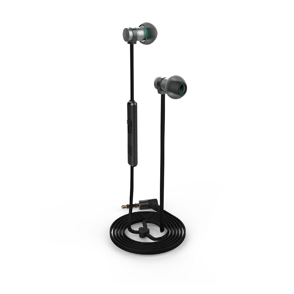 EARMAC MSE-01 Earphone Metal Slim Edition In-ear Aluminum Microphone Flat Cable Black