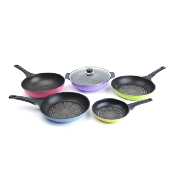 Hit Item cookware Diamond coating set no color change in outside by heat resistant coating
