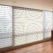 LIVINGTEX Winsharp Triple Swan, Roller Sheer Fabric Shade, Horizontal Window Blinds(Beige)