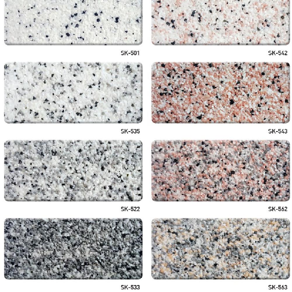 Plastering Stone finishing material that produces a marble effect such as granite and gauze stone