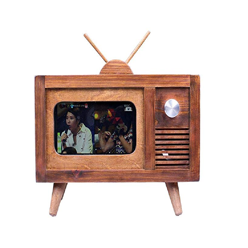 JBWOOD Classic Solid Wood TV Stand Holder Cradle Dock Desktop Home Decoration for iPhone 5