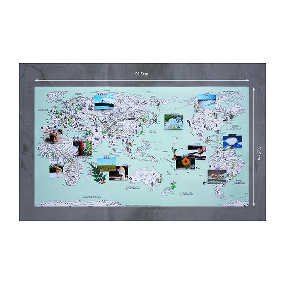 Dream Sky D-MAP Decorative Coloring Painting DIY Paper World Map - Emerald GREEN