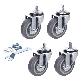 full image Easy Install, 4inch Heavy Duty Casters, All Swivel 1/2-13UNC1 Stem Caster with  Rubber Plastic Wheel