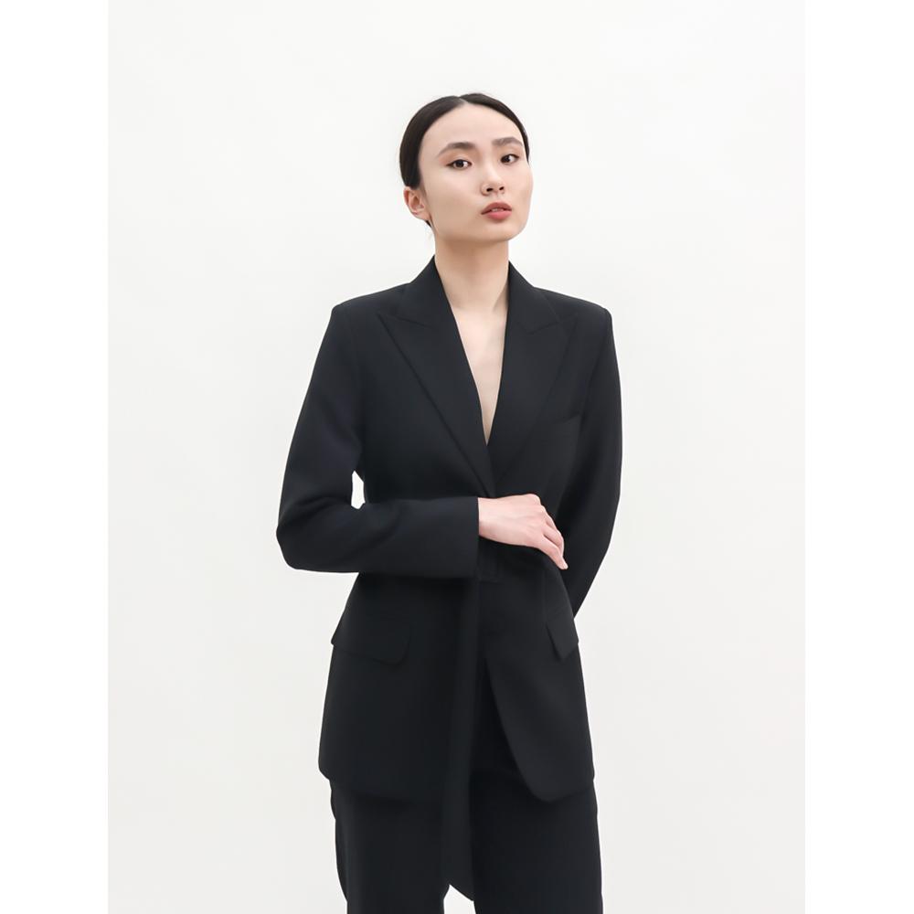 SUITHEEL LOOSE FIT BELTED SINGLE SUIT - BLACK