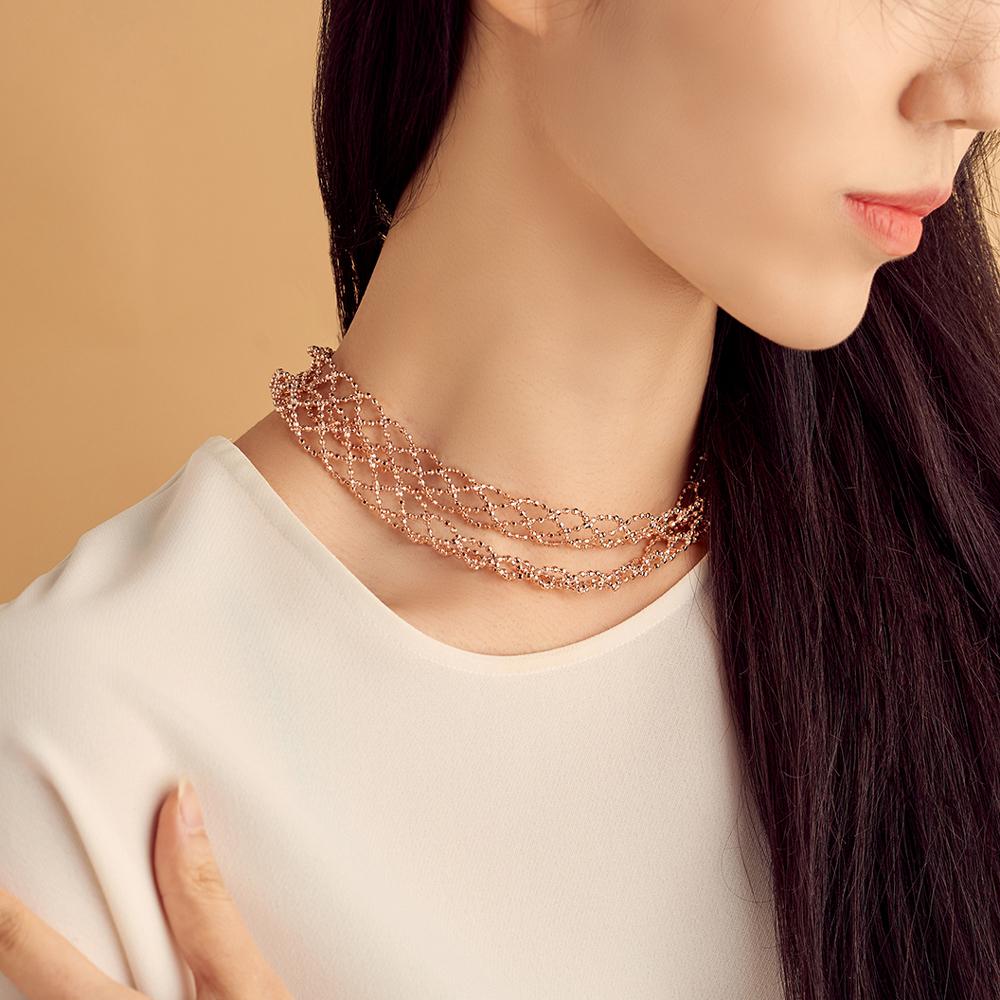 Silver embroidery crafted Scarf Necklaces : K330