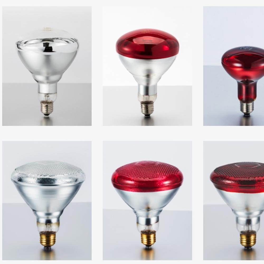 JK HEAT PLUS 250W R40 Ruby Infrared Heat Bulb Hard Glass 120V