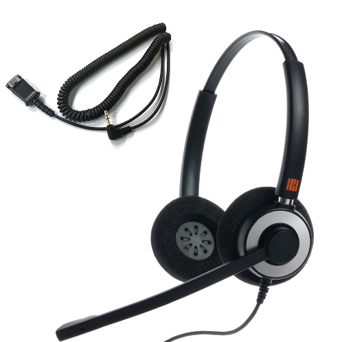 IPD IPH-165 Binaural NC Headset with 2.5mm jack for Ciso SPA, Polycom IP 320,321,330,Panasonic KX an