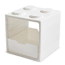 Cube Block Type Modular DIY Organizer Storage Cabinet - Home Decor, Safety, Book Shelf- White