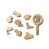 Korean Chew Safe Toy Company, HINOKI WOODEN BATH TOYS - UNIVERSE PLANET SET