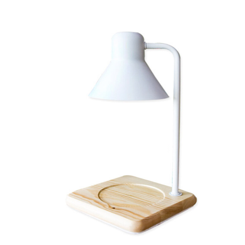 HyunPeople Aroma Candle Candle Lantern Lamp Candle Stand Candle Warmer (Mono) Wood white  timer