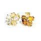 full image Flower Shaped Opal Colored Gemstone Uncolored Earrings
