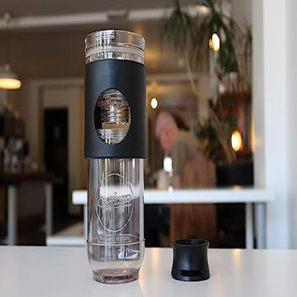 Cafflano GO-BREW – Portable Pour Over Brewing Coffee, Tea and Beverage Bottle BPA Free (Black)