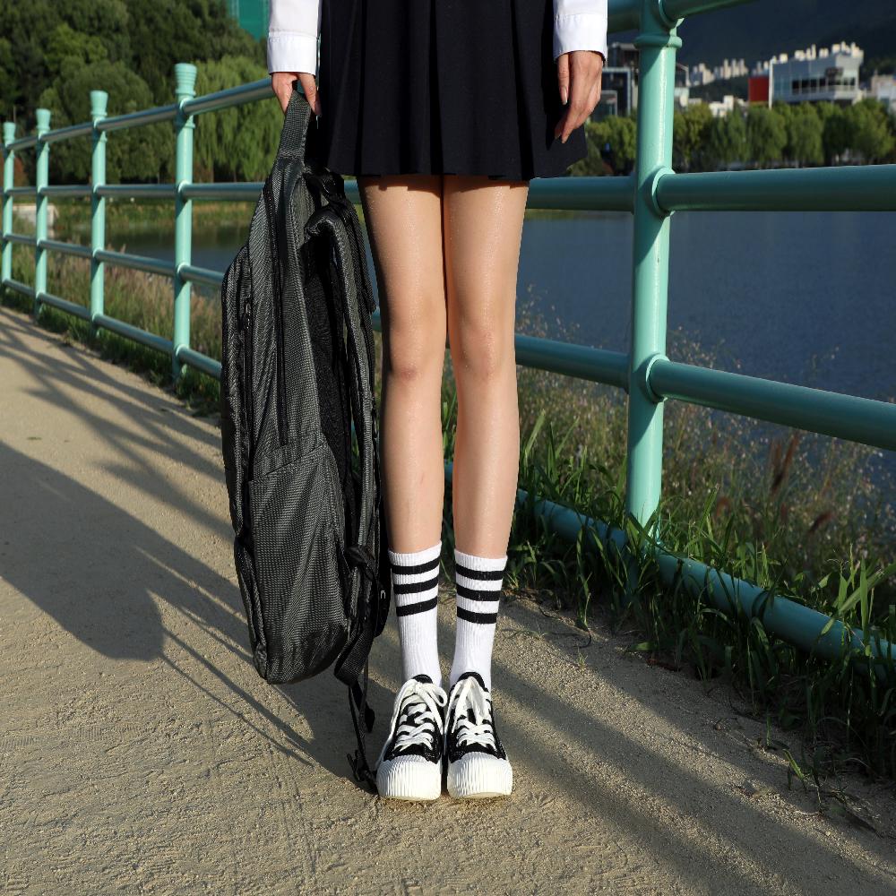 5-Color 3-Stripe Cotton Athletic Socks