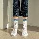 detail image1 2-Color 2-Stripe  Cotton Athletic Socks
