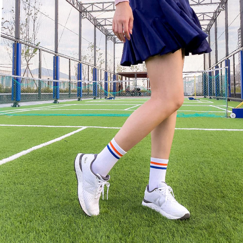 2-Color 2-Stripe  Cotton Athletic Socks