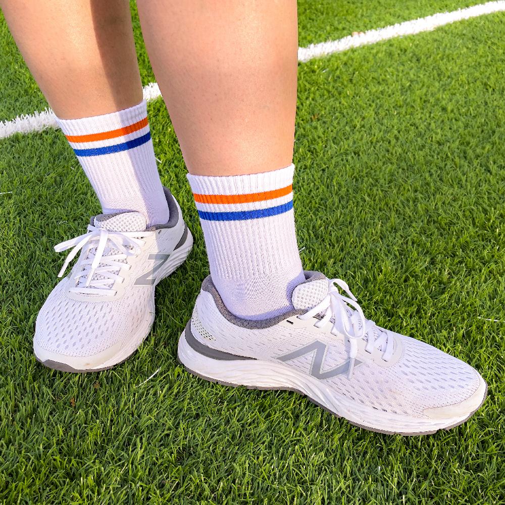 2-Color 2-Stripe  Cotton Athletic Socks