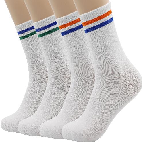 2-Color 2-Stripe  Cotton Athletic Socks