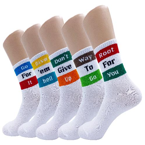 5 Color Cotton Message Socks