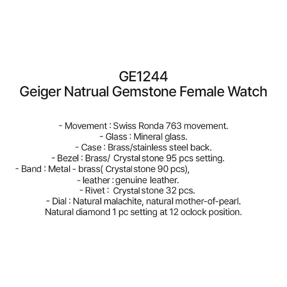 Geiger GE1246 Natural Malachite Mesh Watch