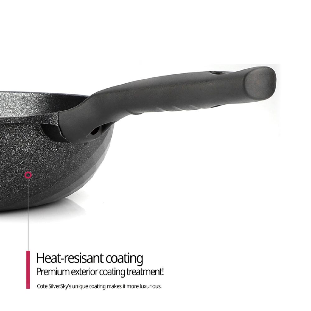 COTE SILVER - Nonstick Coating Flat Bottom Wok Pan, Induction Compatible (10 Inch)