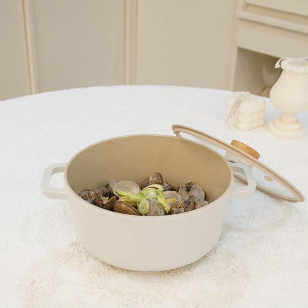 TORI COOKWARE Non-Stick Coated Ceramic Pot, Two-Handed Pot 20cm (7.9 inch)