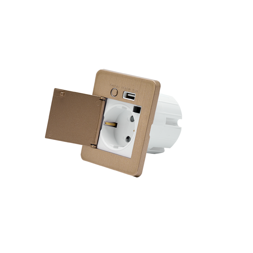 DAVCH mc04 Two Port Built-in Outlet On the Bed with fast charger USB C Types Socket