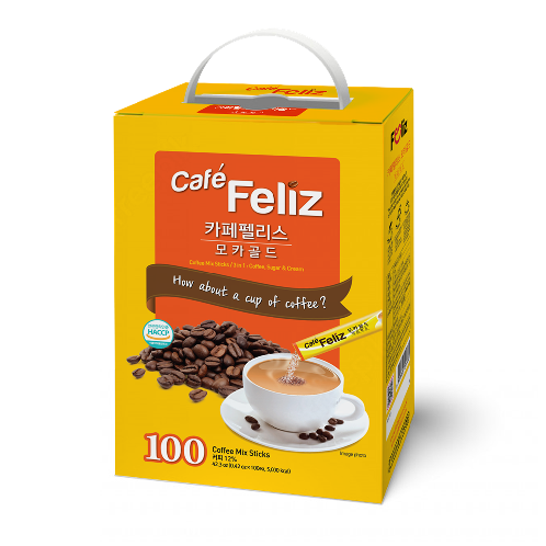 CAFE FELIZ Mocha Gold Instant Coffee (0.42oz X 100ea) Coffee Mix Powder