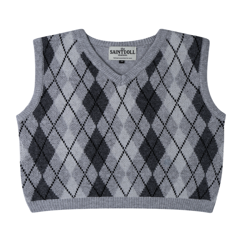 Saint Doll Children's Argyle Knit Vest