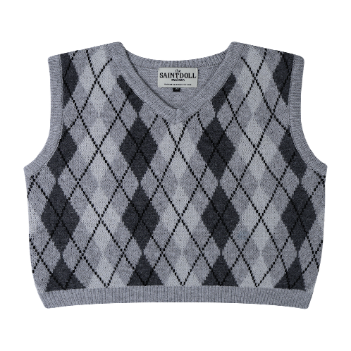 Saint Doll Children's Argyle Knit Vest